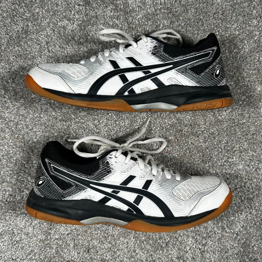 Asics Gel-Rocket 9 White Black Gum Indoor Court Shoes 1072A034 Womens 8